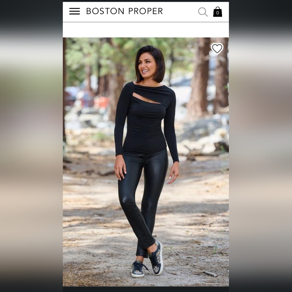 Boston Proper five pocket faux leather pant